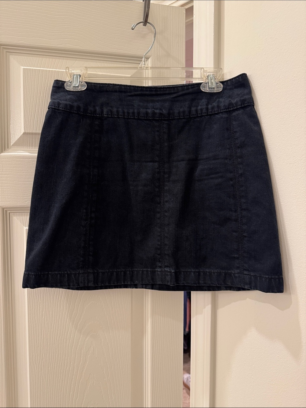 Free People Black Denim Mini Skirt